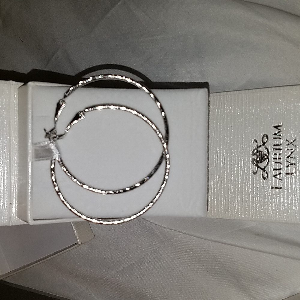 Women's sterling hoop earrings large and medium gold
